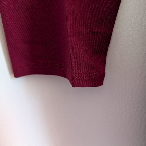 Eileen Fisher Hibiscus Mock Neck Caftan Slit Side Pullover Top Long Sleeves - M - Picture 7 of 14